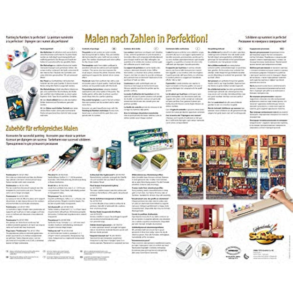 Schipper Paris Nostalgie Triptych Paint by Numbers Kit - 50 x 80 cm