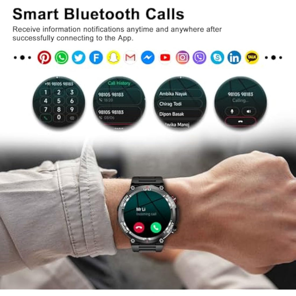 Blackview W50 Military Smart Watch for Men | Rugged 1.39" HD Fitness Tracker