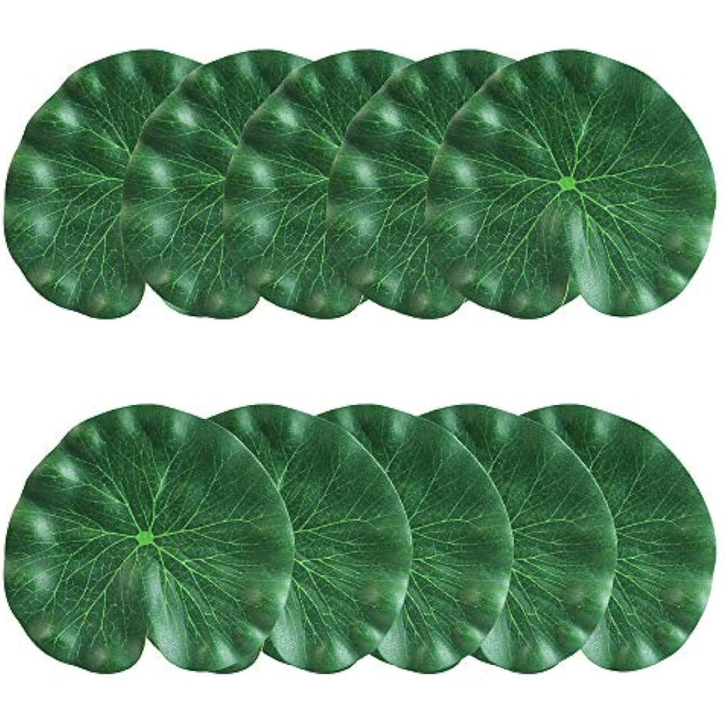CODIRATO 10 Pcs Artificial Floating Foam Lotus Leaves Pond Decor – 18cm