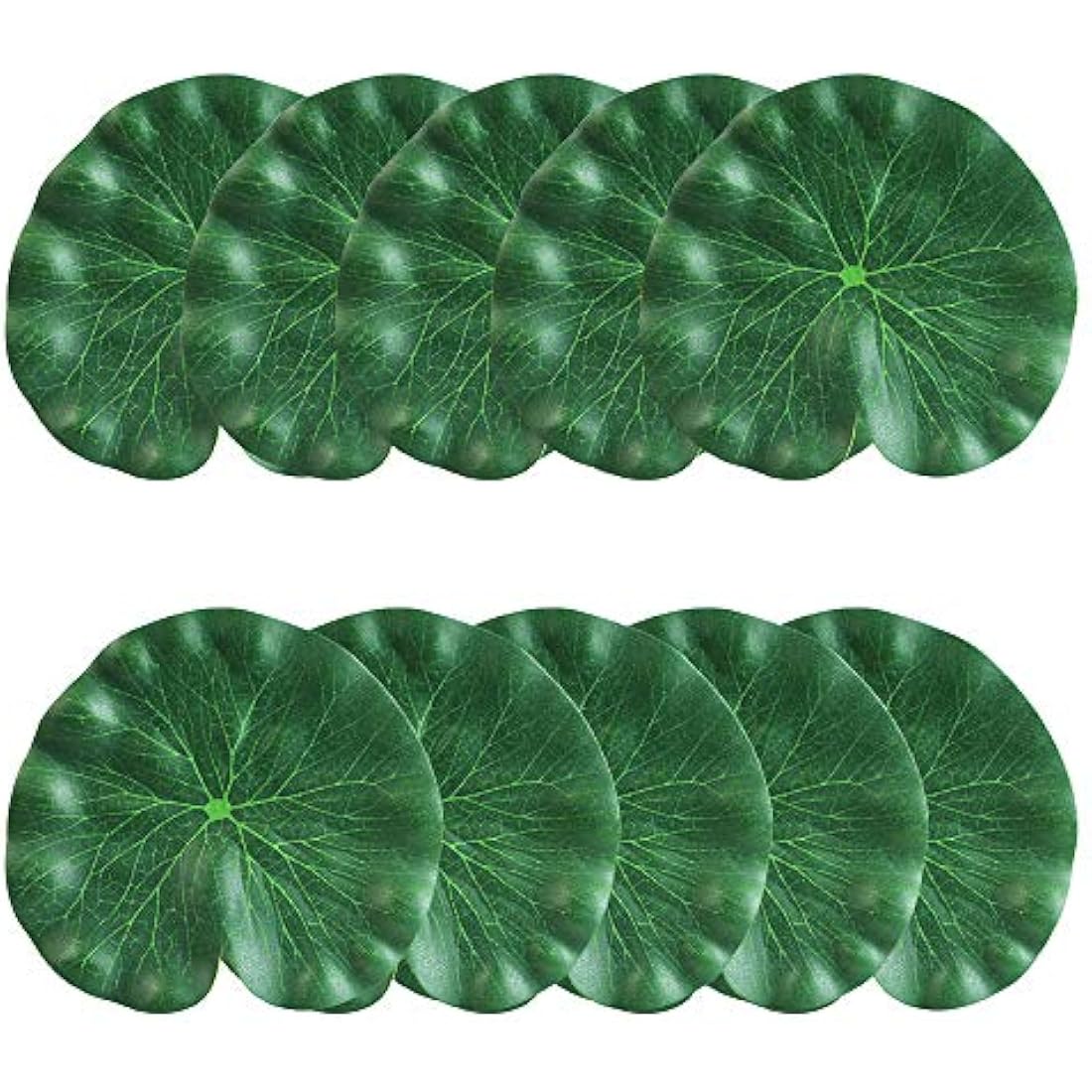CODIRATO 10 Pcs Artificial Floating Foam Lotus Leaves Pond Decor – 18cm