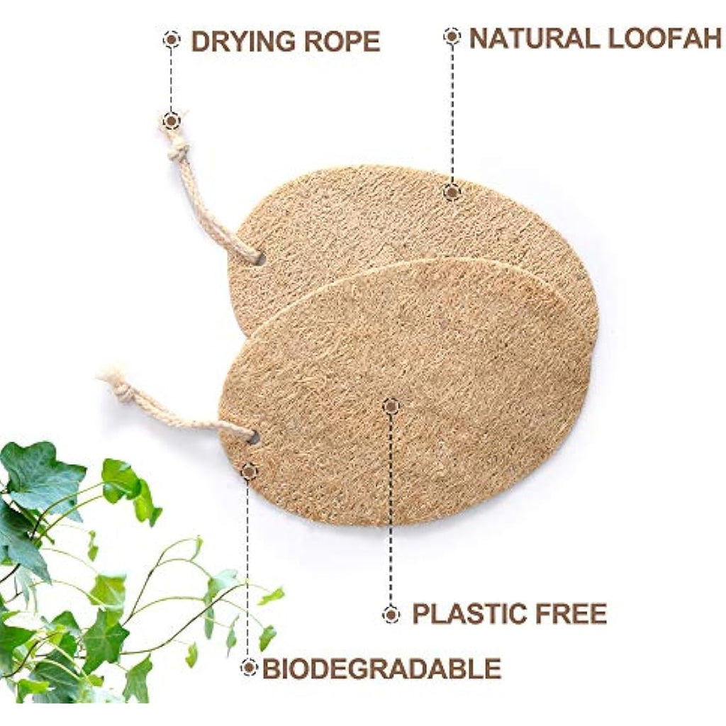 Jolof Store Natural Loofah Dish Sponges – 10 Pack Compostable Scourers