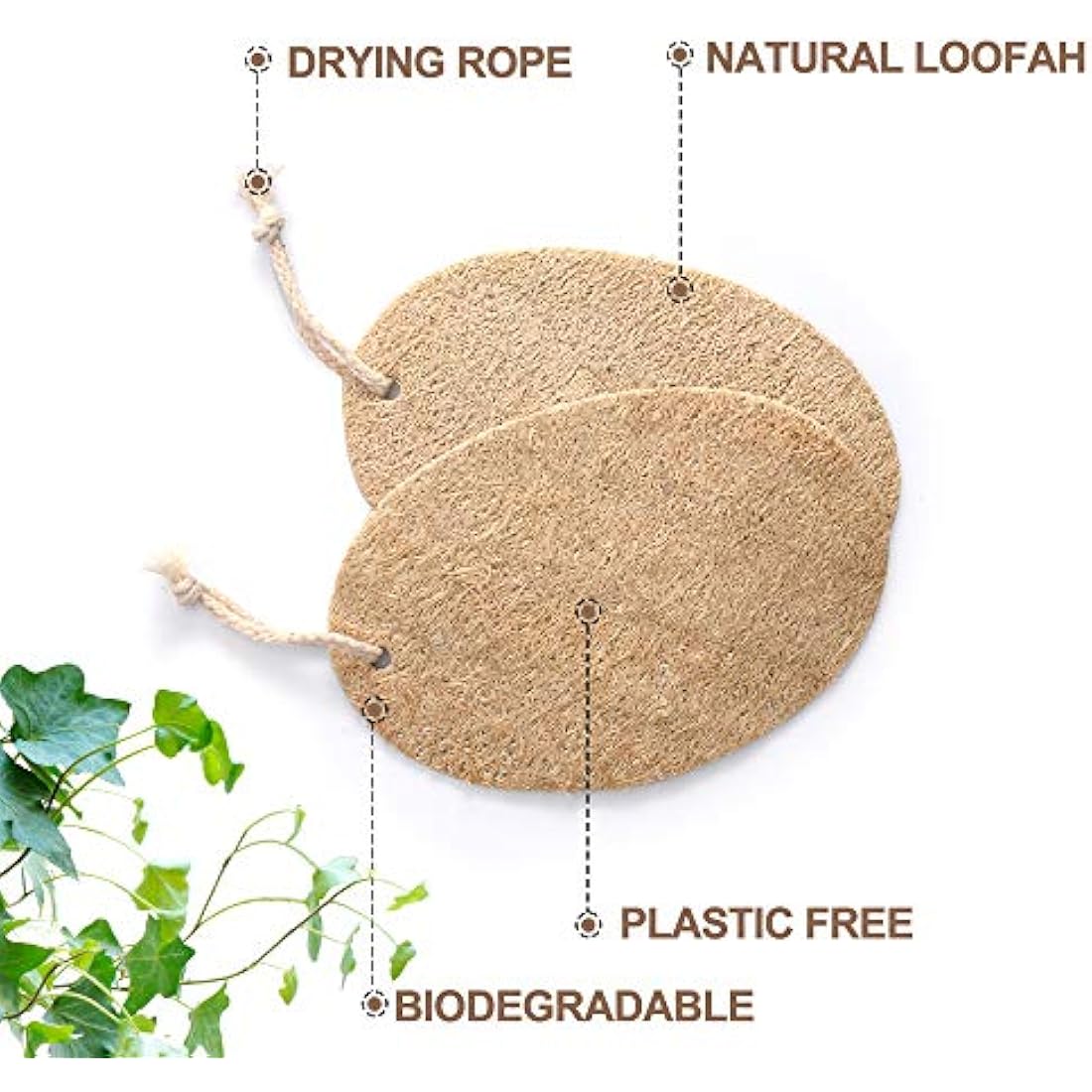 Jolof Store Natural Loofah Dish Sponges – 10 Pack Compostable Scourers