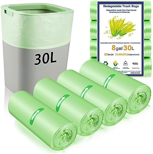 Jolof Store 30L Bin Bags – 80 Pack Eco-Friendly Food Waste Caddy Liners