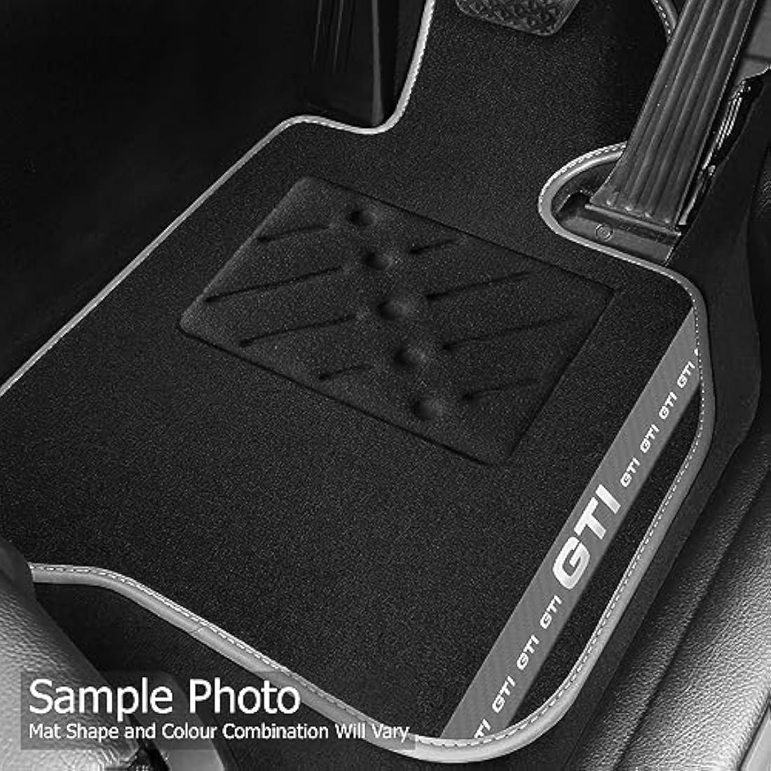 VW Golf MK7 2013-2020 Car Mats - Black Carpet with Red GTI Stripe