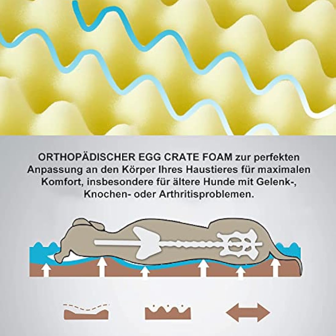 XXLarge Orthopedic Dog Bed | Waterproof Egg Crate Foam Mat