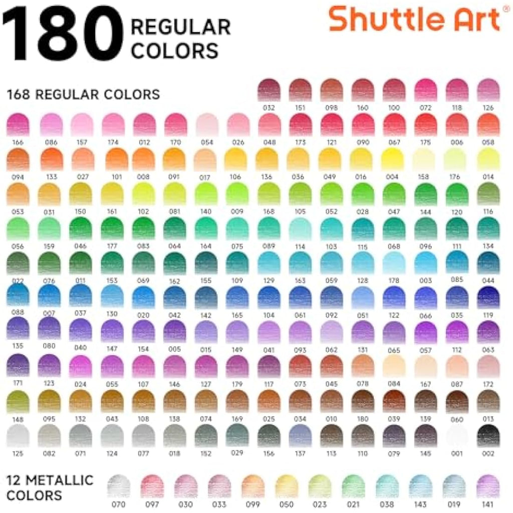 Shuttle Art 180 Coloured Pencils Set – Soft Core Drawing Pencils