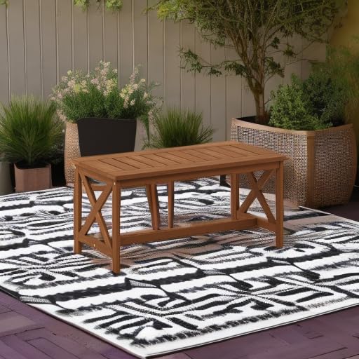 Furinno Meranti Wood Cross Design Patio Coffee Table – Natural