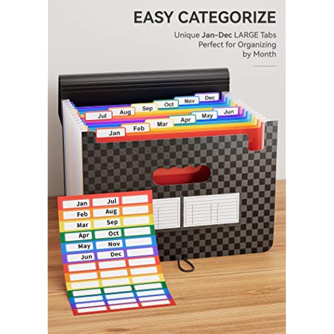 ABC life 13 Pockets Expanding File Organiser | A4 Grid Document Folder
