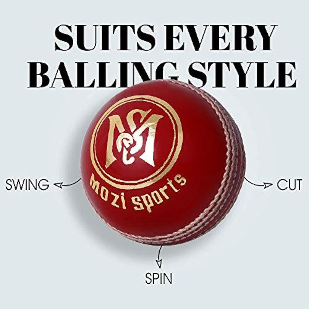 Mozi Sports Leather Cricket Ball – Hand Stitched Match Quality 5.5oz