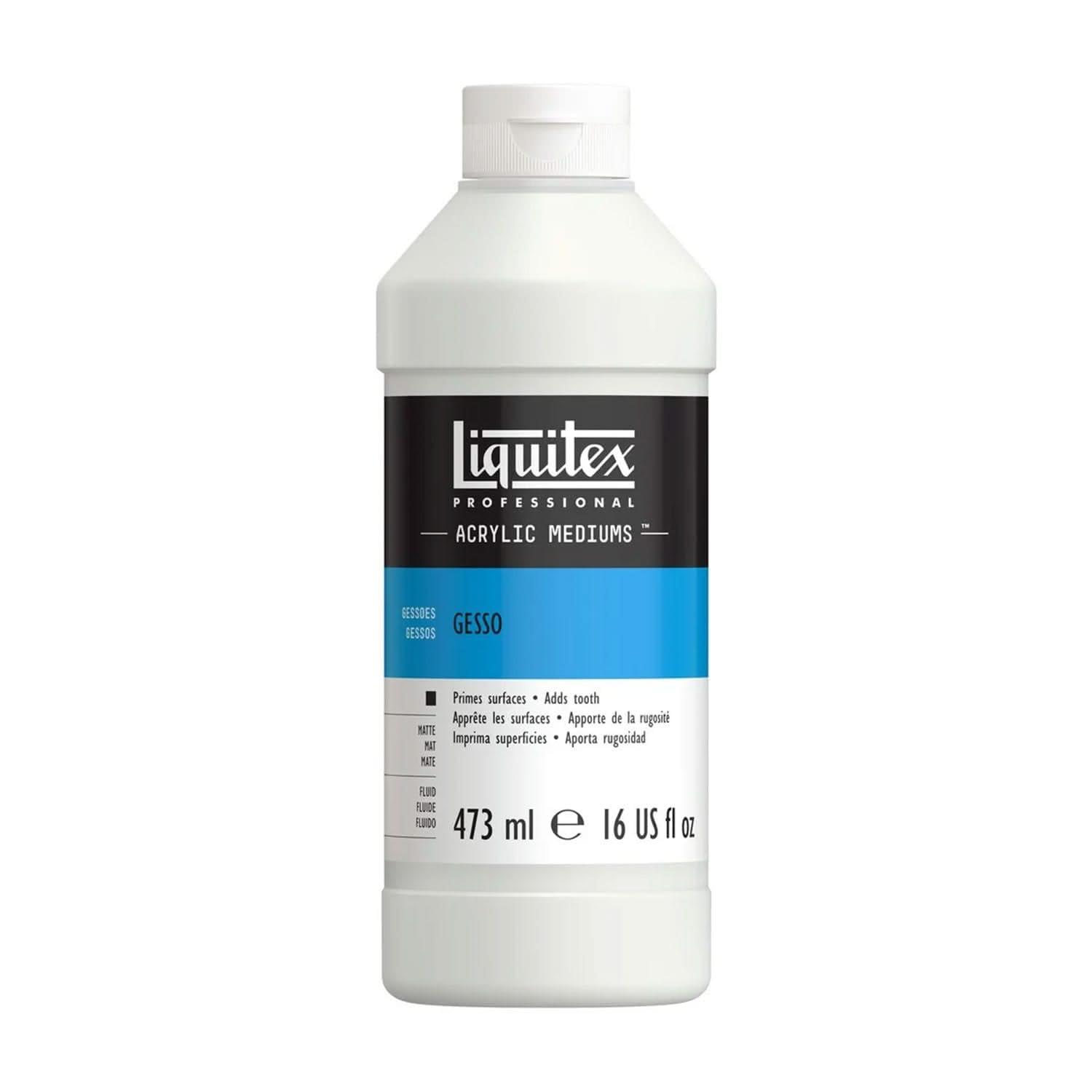 Liquitex Professional White Gesso Surface Prep - Acrylic Primer, 473ml