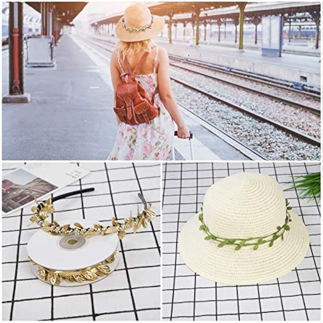 Artificial Leaf Ribbon Vines for DIY Crafts - 3 Rolls
