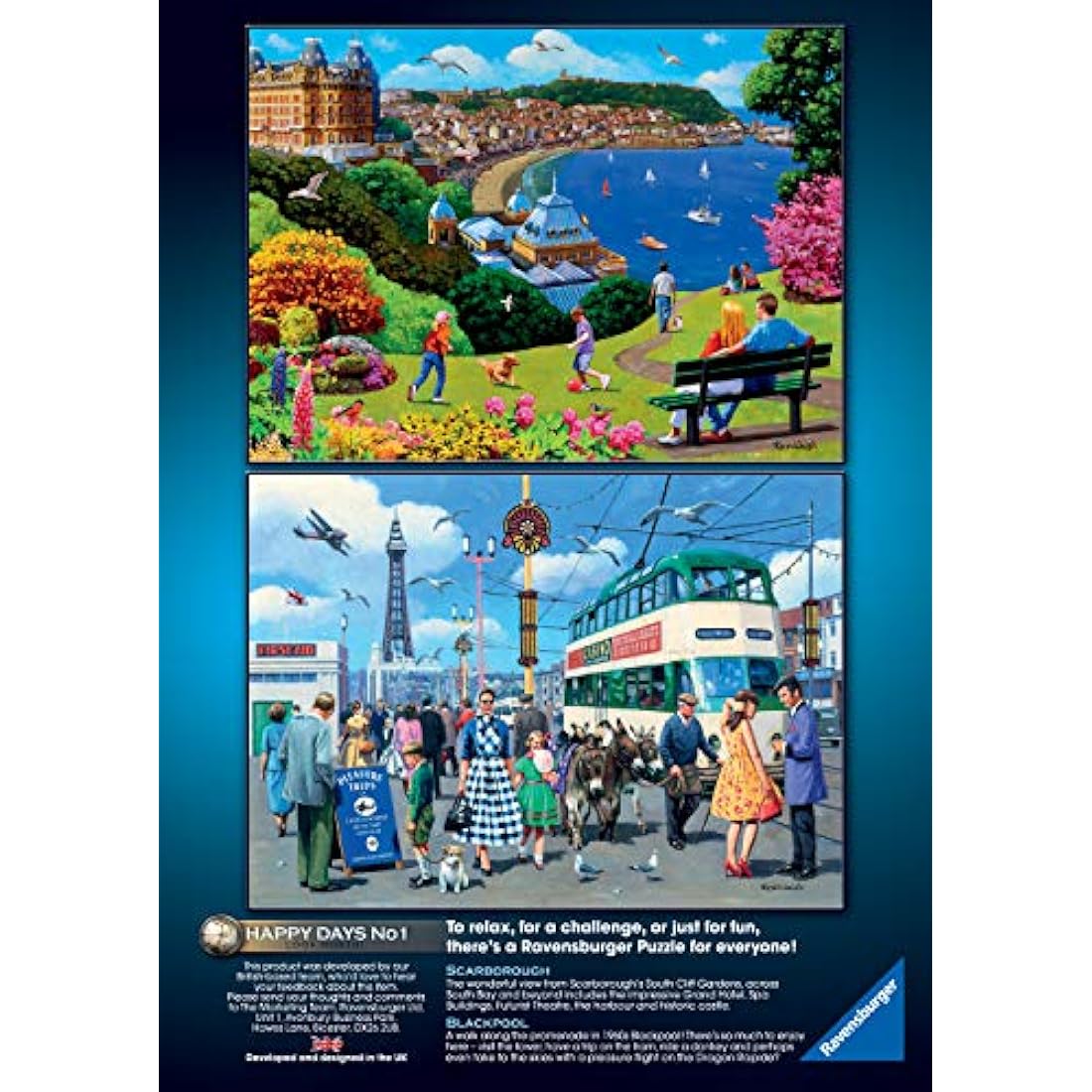Ravensburger Look North 4x 500 Piece Jigsaw Puzzles - Nostalgic England
