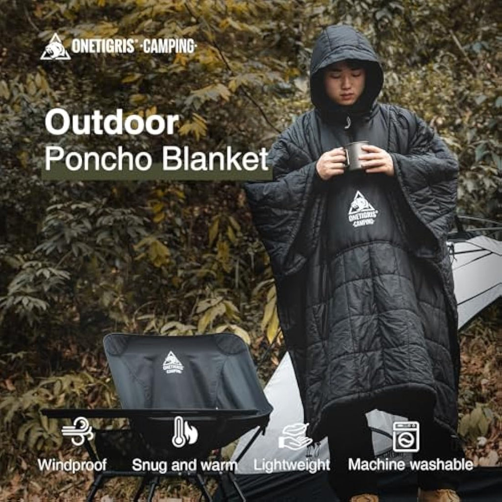 OneTigris Wearable Camping Blanket Poncho | 3M Thinsulate Insulation