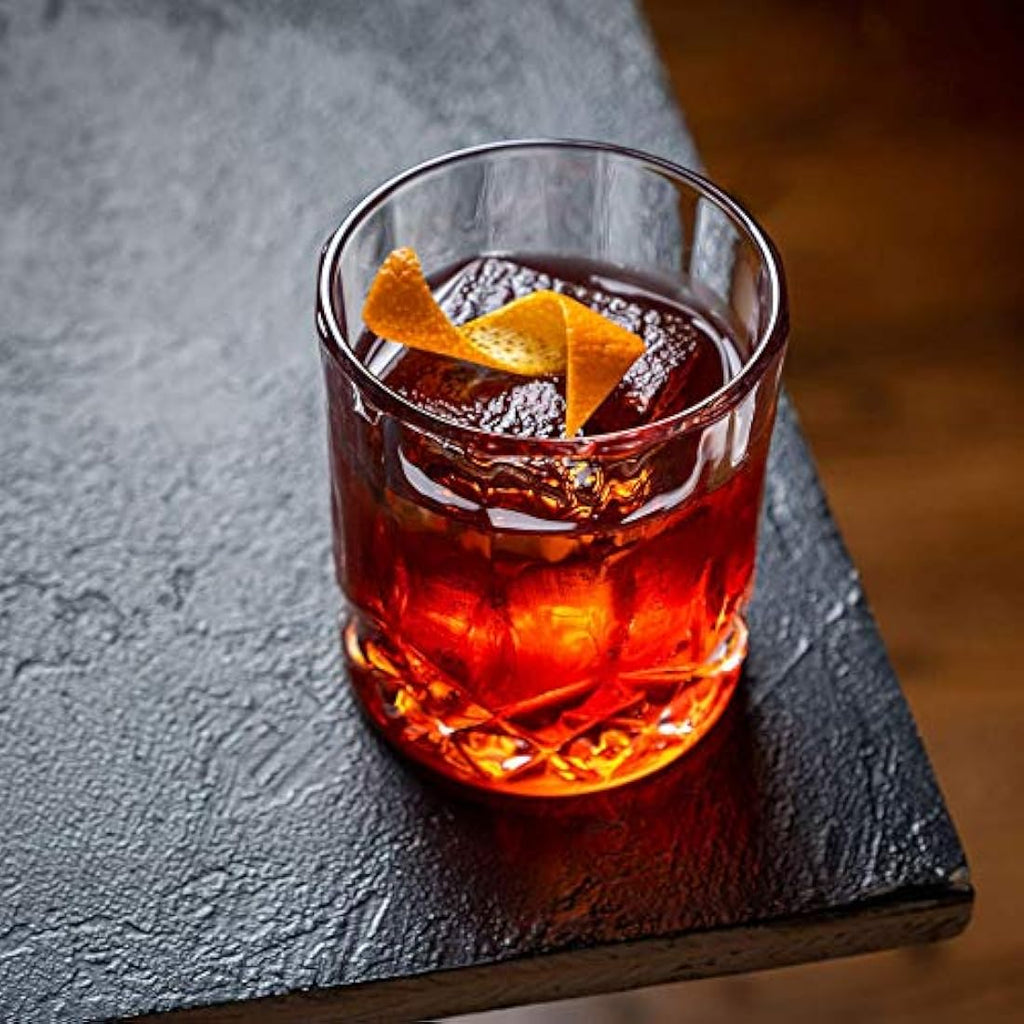 ROCKS Whiskey Chilling Stones Gift Set | 6 Granite Rocks & 2 Crystal Glasses