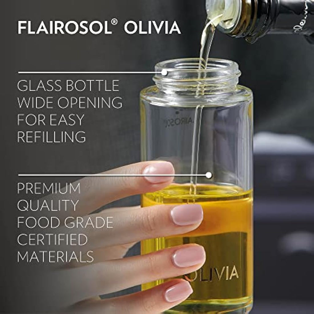Flairosol Olivia Oil Sprayer – 130ml Glass Bottle for Cooking & BBQ