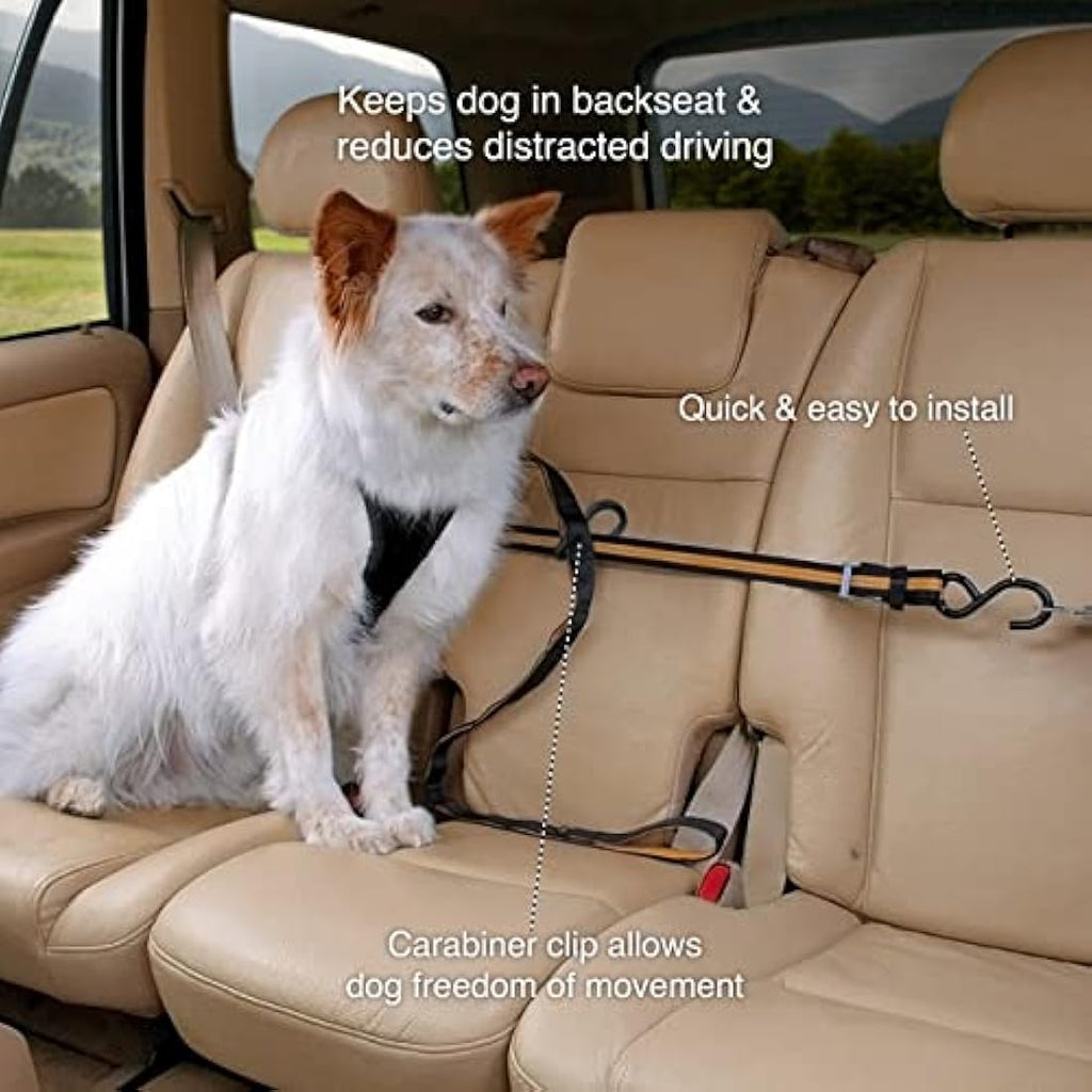 Kurgo Dog Auto Zip Line – Adjustable Car Safety Restraint & Leash Tether