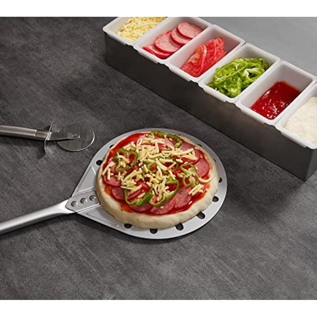 9-Inch Perforated Turning Pizza Peel with 47-Inch Long Handle