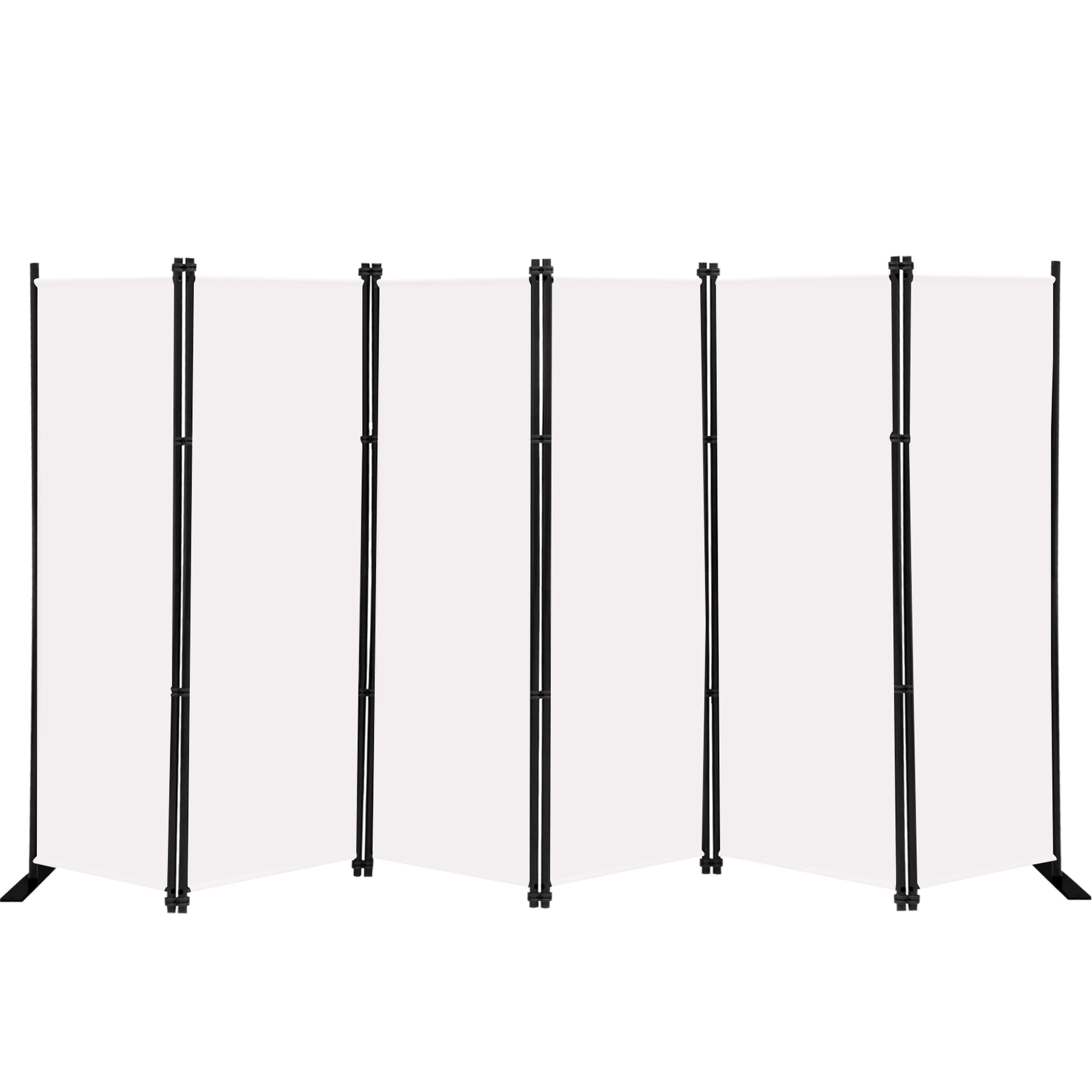 KEORTUN 6-Panel Folding Room Divider | 304x183cm Privacy Screen, White