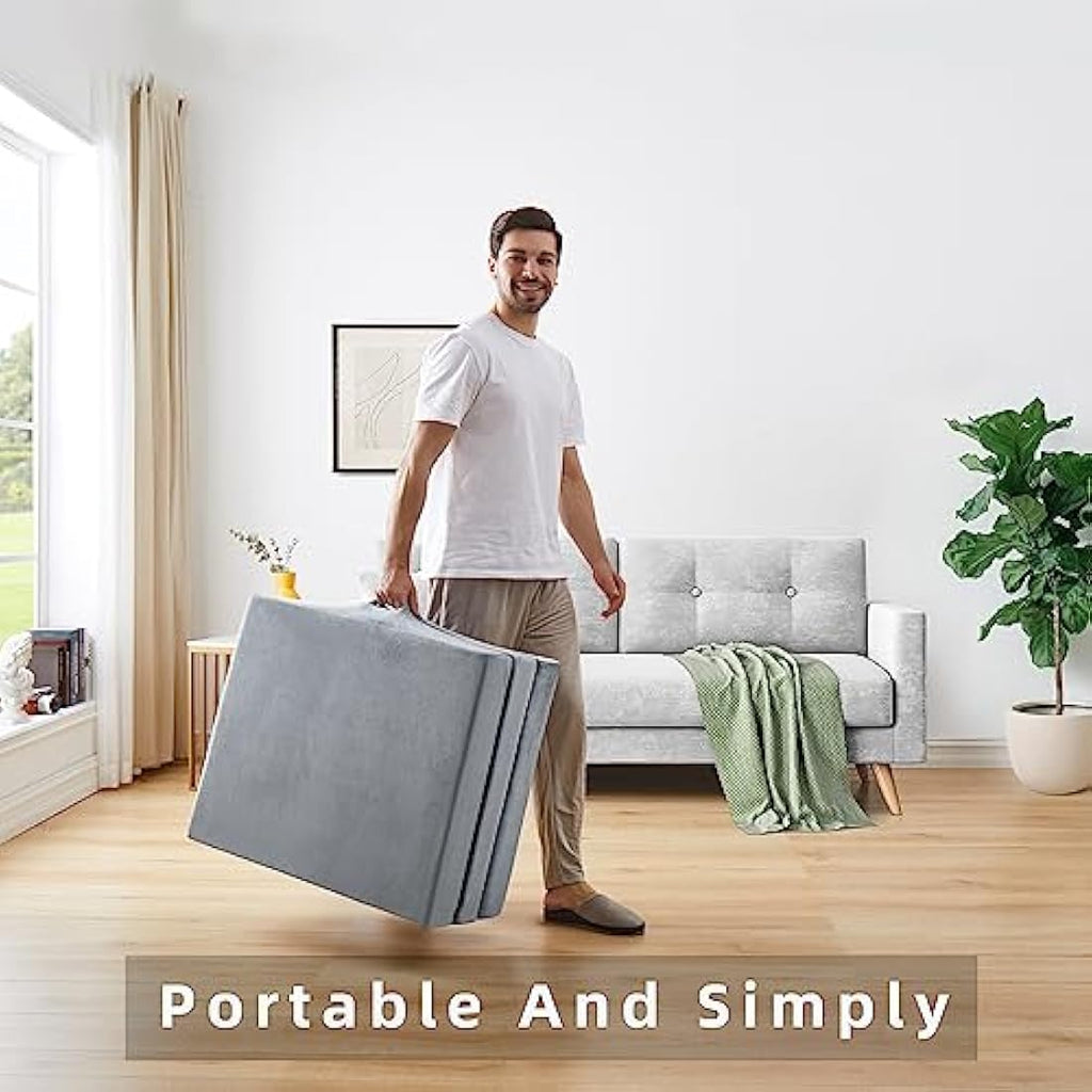 10cm Trifold Memory Foam Mattress – Portable Single Sleeping Pad