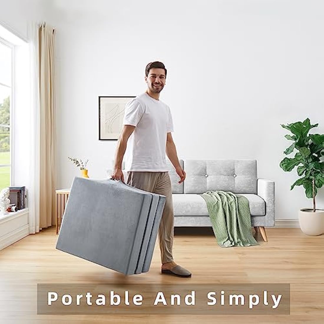 10cm Trifold Memory Foam Mattress – Portable Single Sleeping Pad