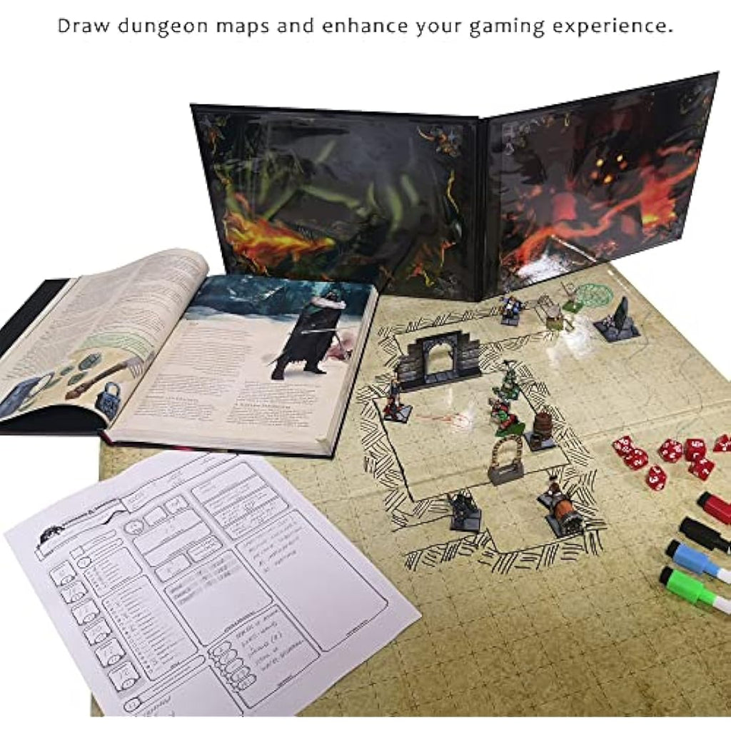 Doctor Frikistein Dry Erase Battle Mat – Double-Sided RPG Grid Board