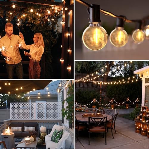 DSLebeen 150FT LED Festoon Lights – G40 Outdoor Garden String Lights