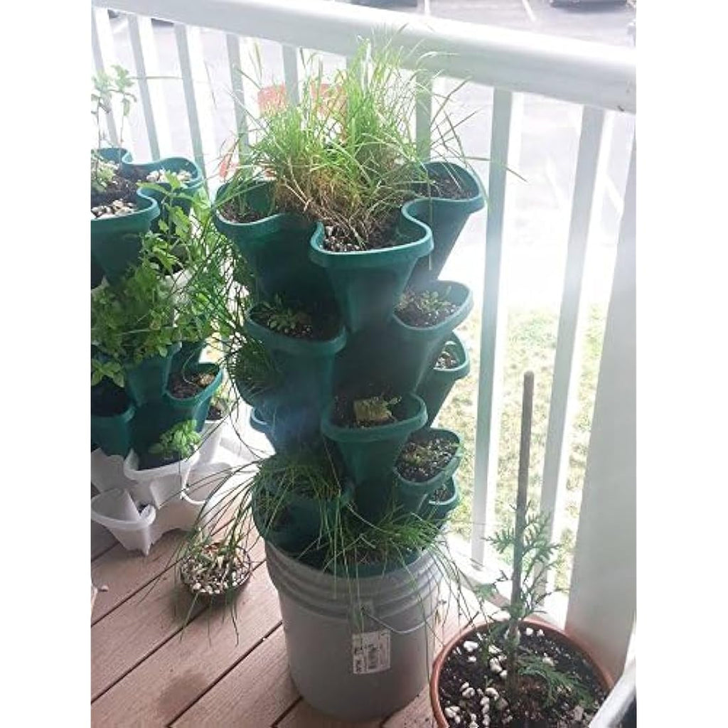 Mr. Stacky 5-Tier Vertical Stackable Planter - Self-Watering Hunter Green