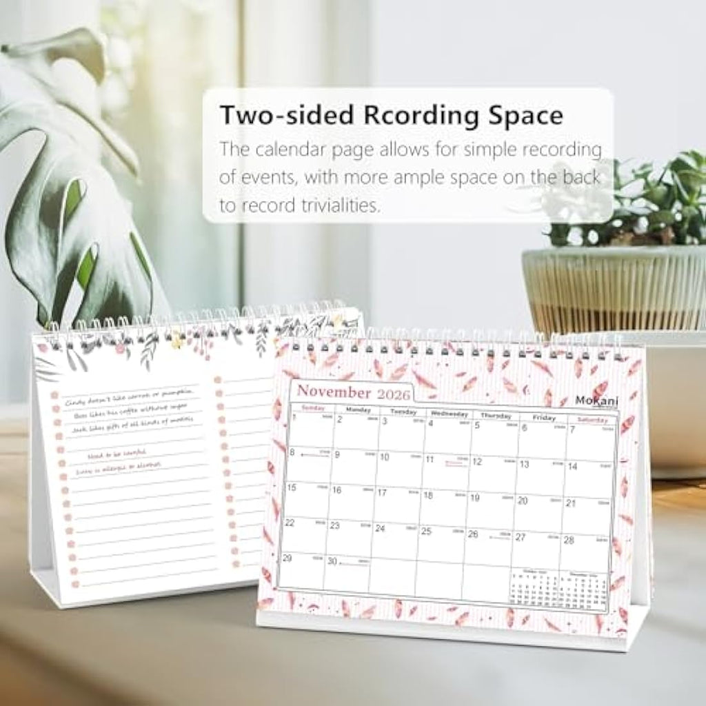 MOKANI 2025-2026 Desk Calendar | Small Academic Monthly Planner