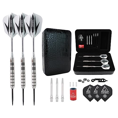 CUESOUL 95% Tungsten Steel Tip Darts Set - 30g Heavy Professional Darts
