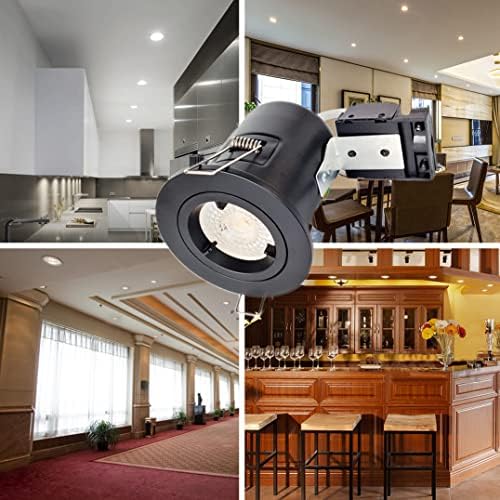 Jolof Store 90-Min Fire Rated GU10 Recessed Downlight | Matte Black 4-Pack