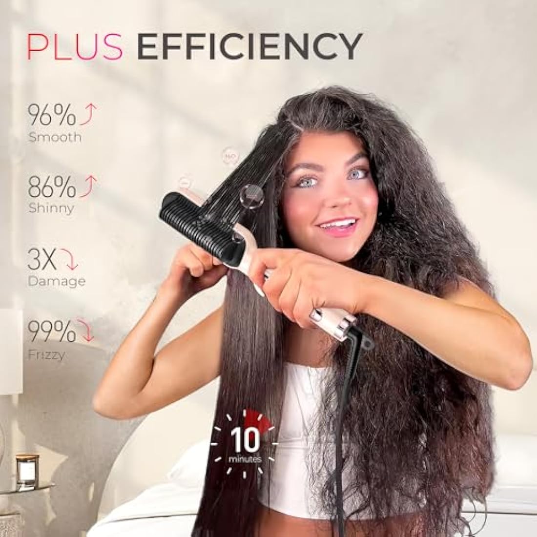 TYMO Hair Straightener Comb Plus | Nano Titanium Ionic Styling Brush