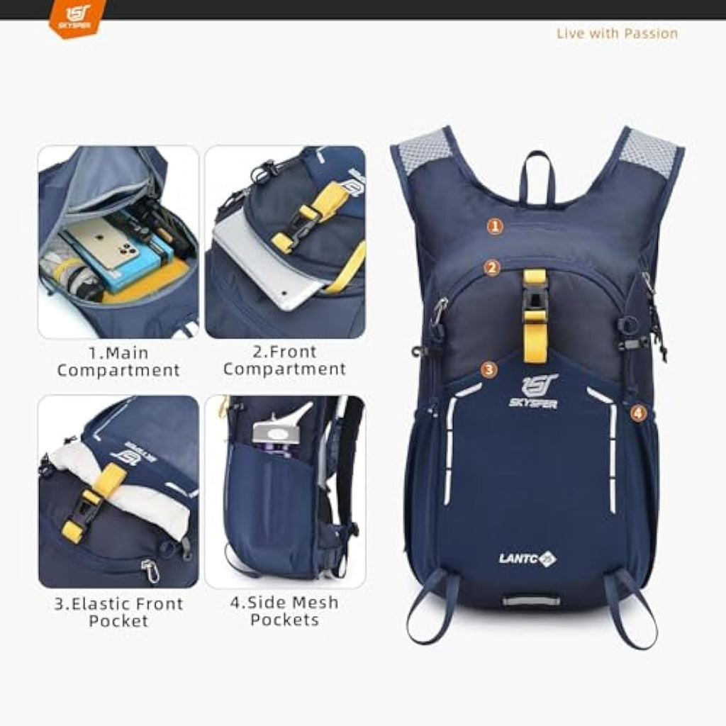 SKYSPER 15L Hiking Backpack – Lightweight Water Resistant Daypack