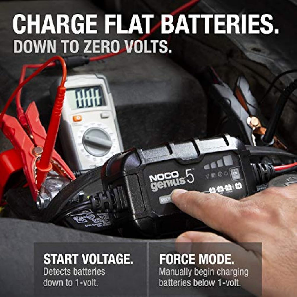 NOCO GENIUS5 5A Smart Battery Charger - 6V/12V Maintainer & Desulfator