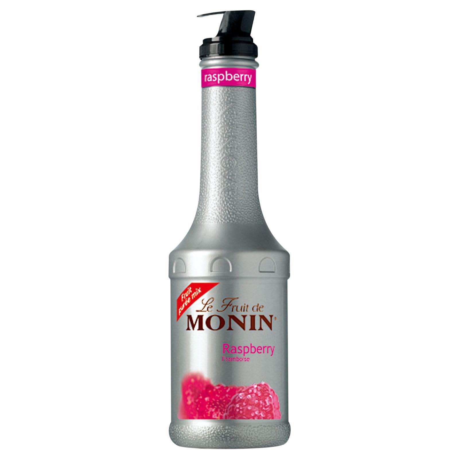 Monin Raspberry Fruit Mix Puree 1L | Natural Cocktail & Smoothie Mixer