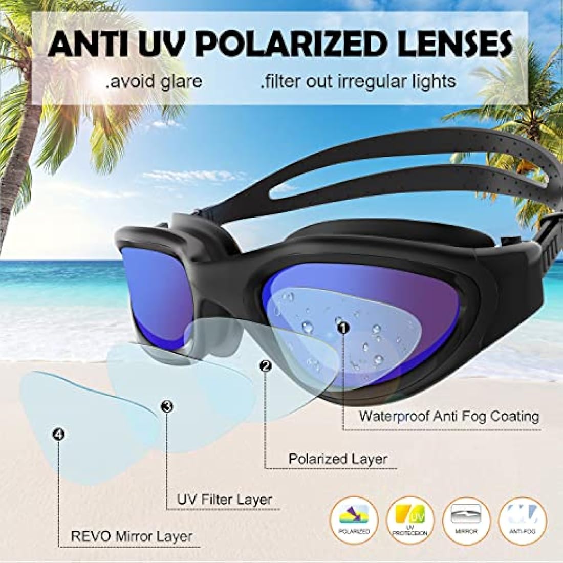 Jolof Store Polarized Swimming Goggles – Anti-Fog UV Protection