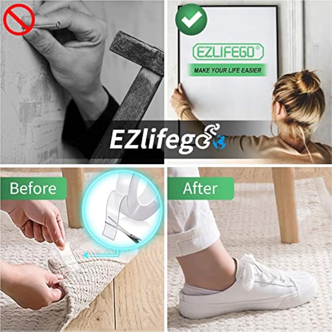 EZlifego Heavy Duty Nano Mounting Tape – Clear Double Sided Adhesive (5m)