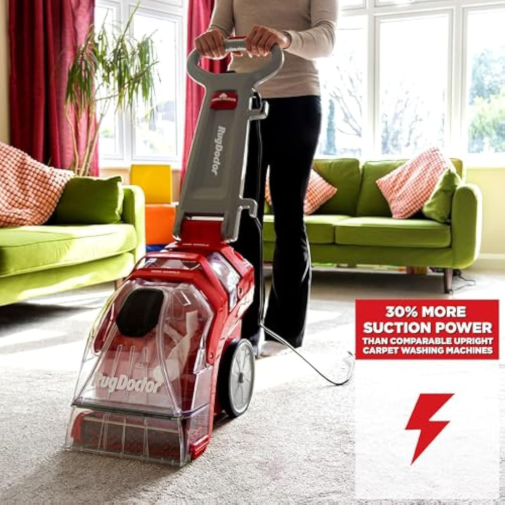 Rug Doctor Deep Carpet Cleaner – 1300W Powerful Suction – Red/Grey