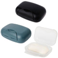 3-in-1 Soap Case - Waterproof & Leakproof Soap Bar Holder with Lid - Portable for Shower & Travel Black, White, Navy Blue