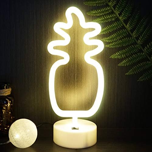 LED Pineapple Neon Sign Night Light – USB or Battery Powered