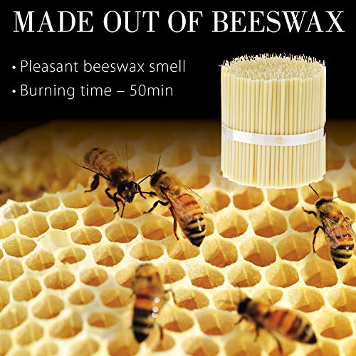 Danilovo White Beeswax Taper Candles - 500 Pack Drip-Free Church Candles