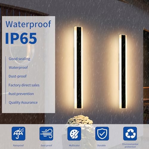 Mikeru 100cm LED Outdoor Wall Light | IP65 Waterproof Dimmable Sconce 2-Pack
