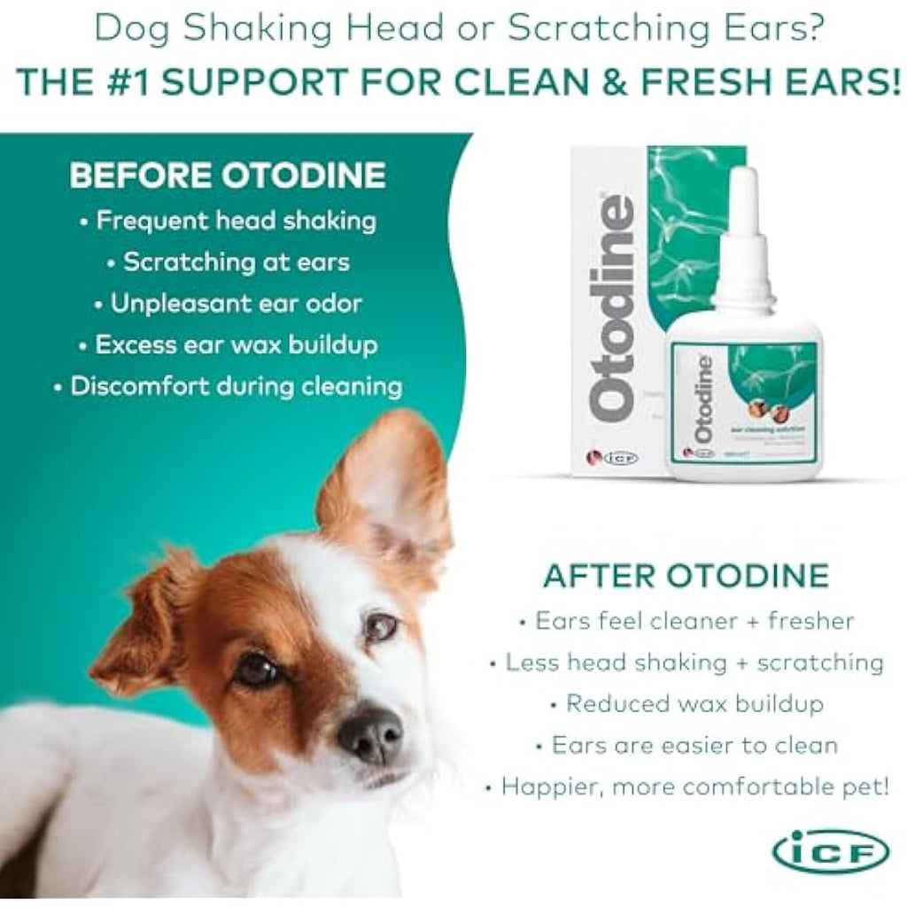 ICF Otodine Ear Cleaner for Dogs & Cats - 100ml Pet Hygiene Solution