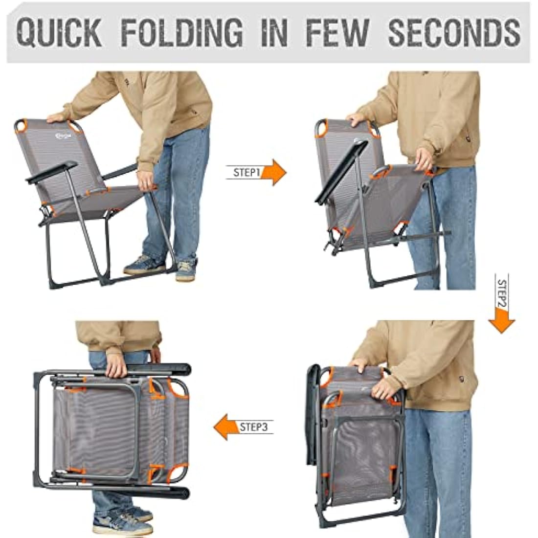Portal Folding Camping Chair | Lightweight High Back Portable Garden Seat