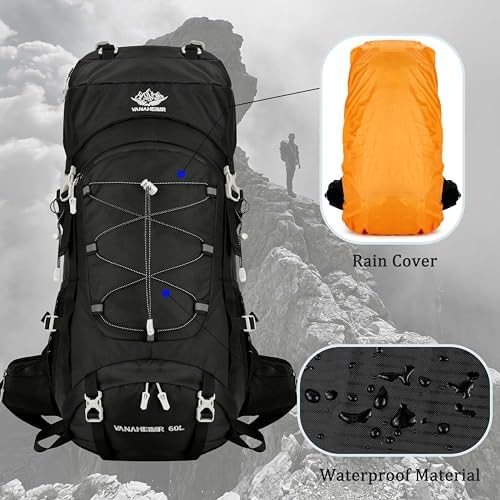 Jolof Store 60L Hiking Camping Backpack | Water Resistant Travel Rucksack