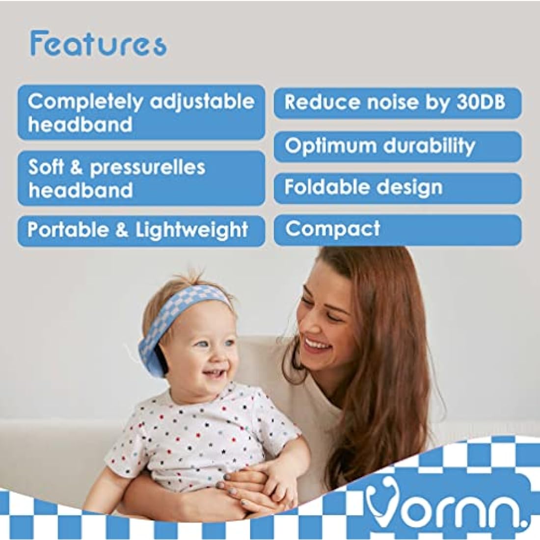 VORNN Baby Ear Defenders | Noise Cancelling Headphones 0-36 Months