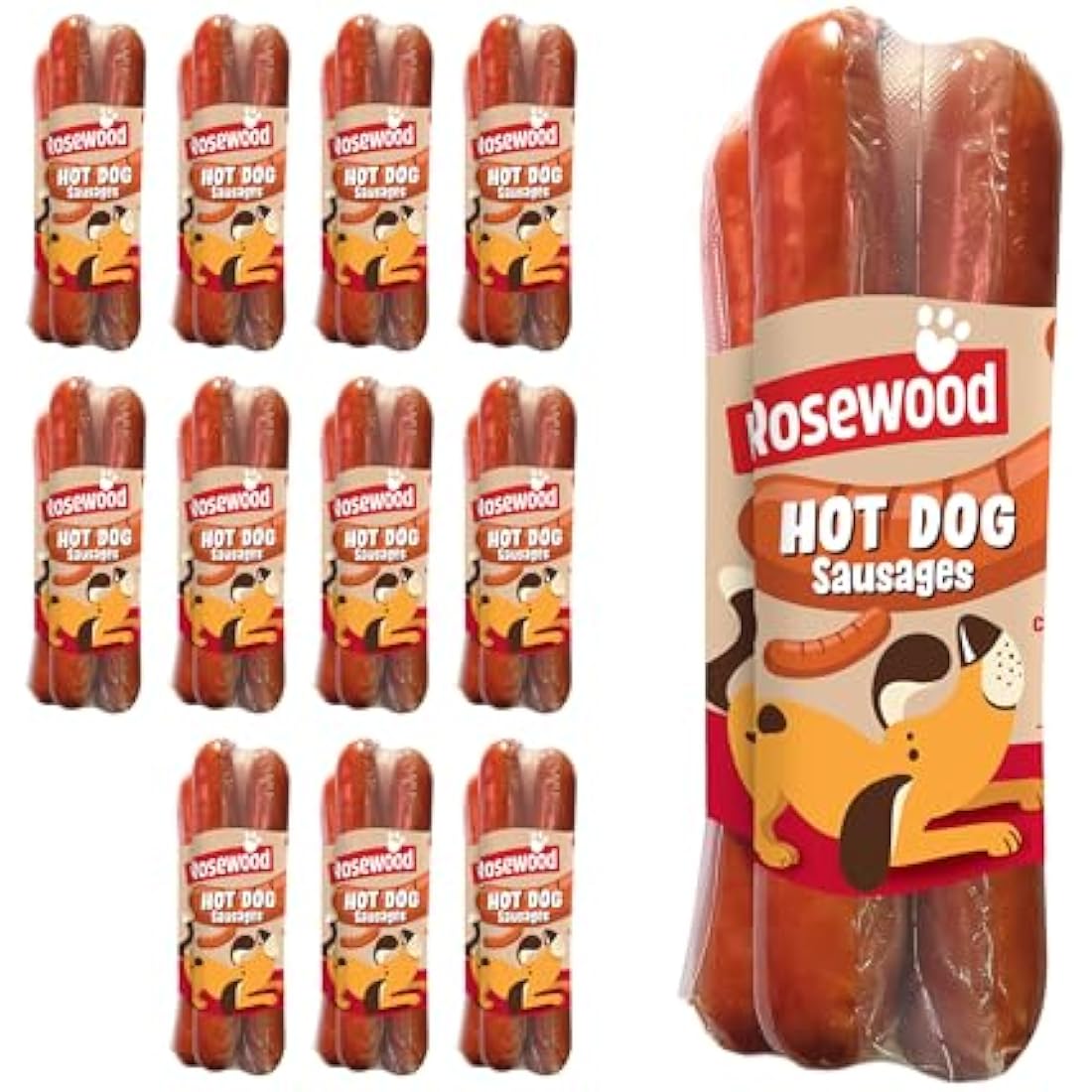 Rosewood Gluten-Free Hot Dog Sausages for Dogs | 12 x 220g Case