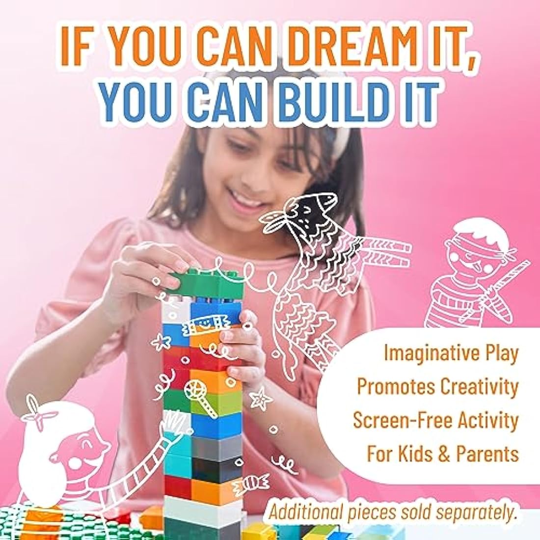 Strictly Briks Big Building Blocks for Toddlers | 204 Piece Rainbow Set
