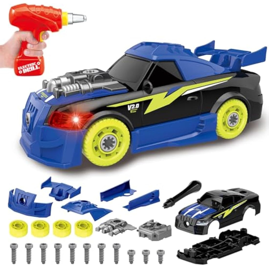 Pup Go Take Apart Toy Racing Car – 2-in-1 STEM Building Kit with Drill