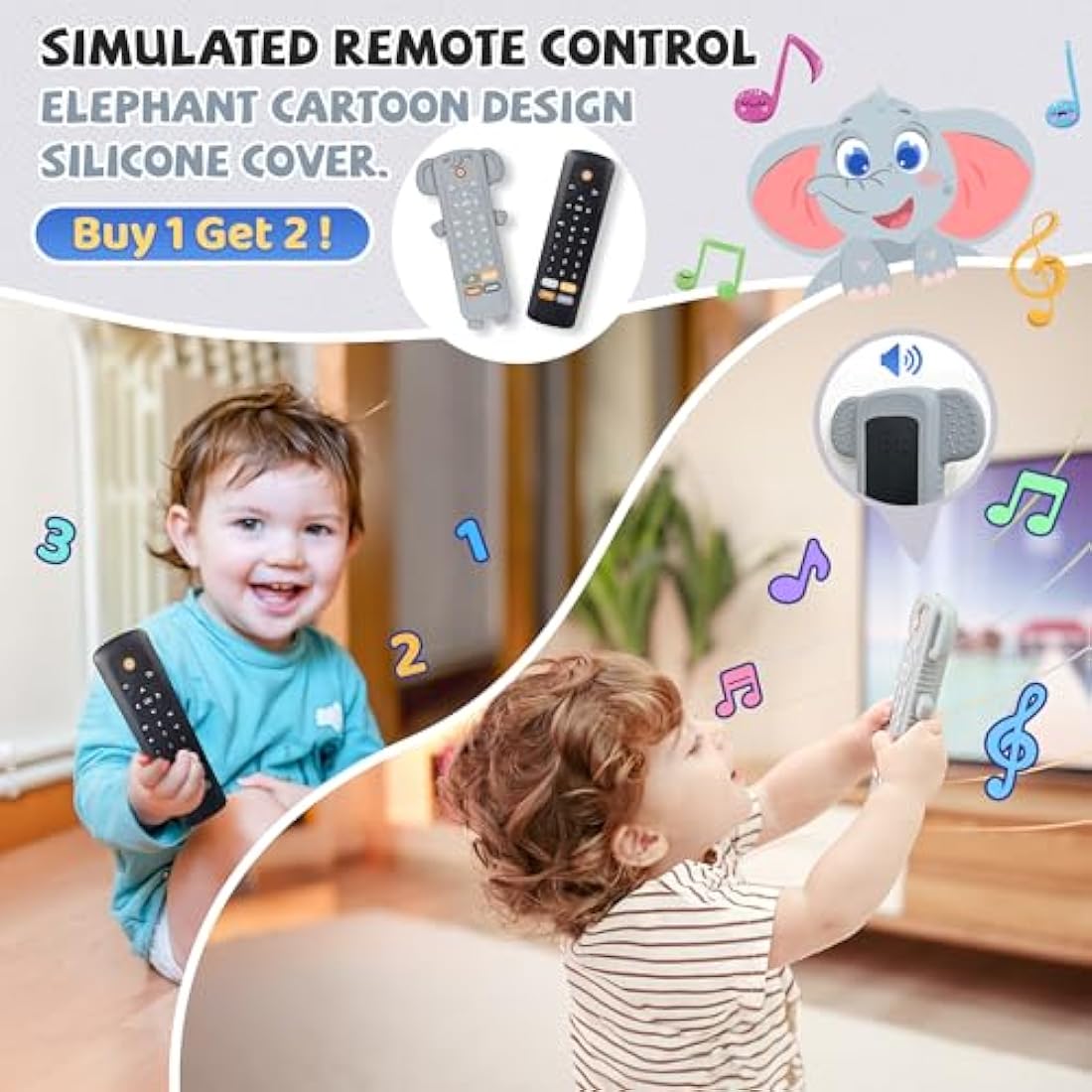 Jolof Store Baby Remote Control Toy - Musical Teether with 3 Languages