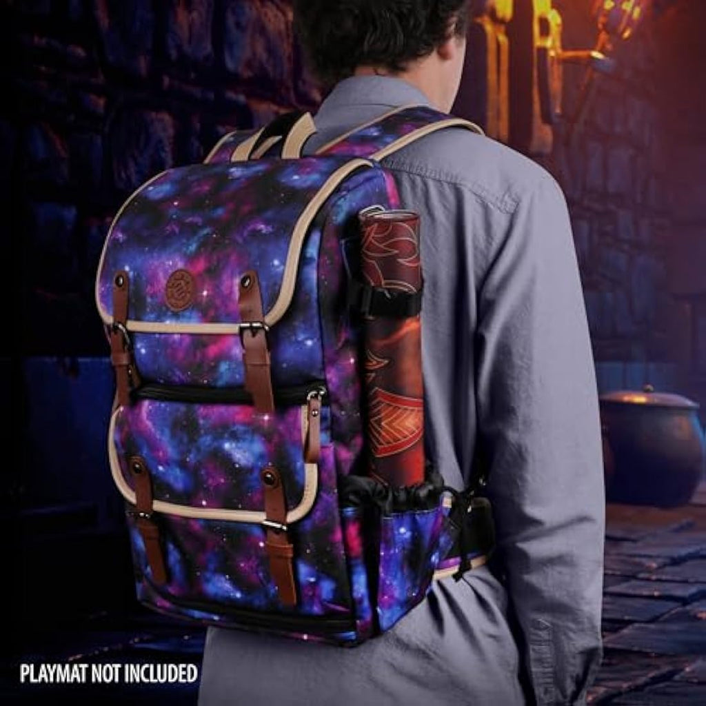 ENHANCE TCG Trading Card Storage Backpack - Deck Box & Playmat Holder, Galaxy